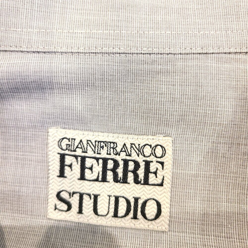 Gianfranco Ferré Studio Light Grey Micro-Check Dress Shirt | Size 17 - Picture 9 of 9